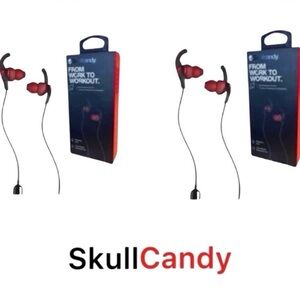 YES 2 Skullcandy Set Sport Earbuds, Black/Speckle/Red Brand-New, Factory Sealed!